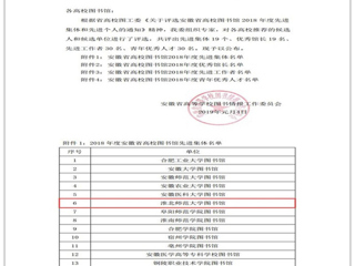 永利官网图书馆荣获省高校图书馆2018年度先进集体荣誉称号